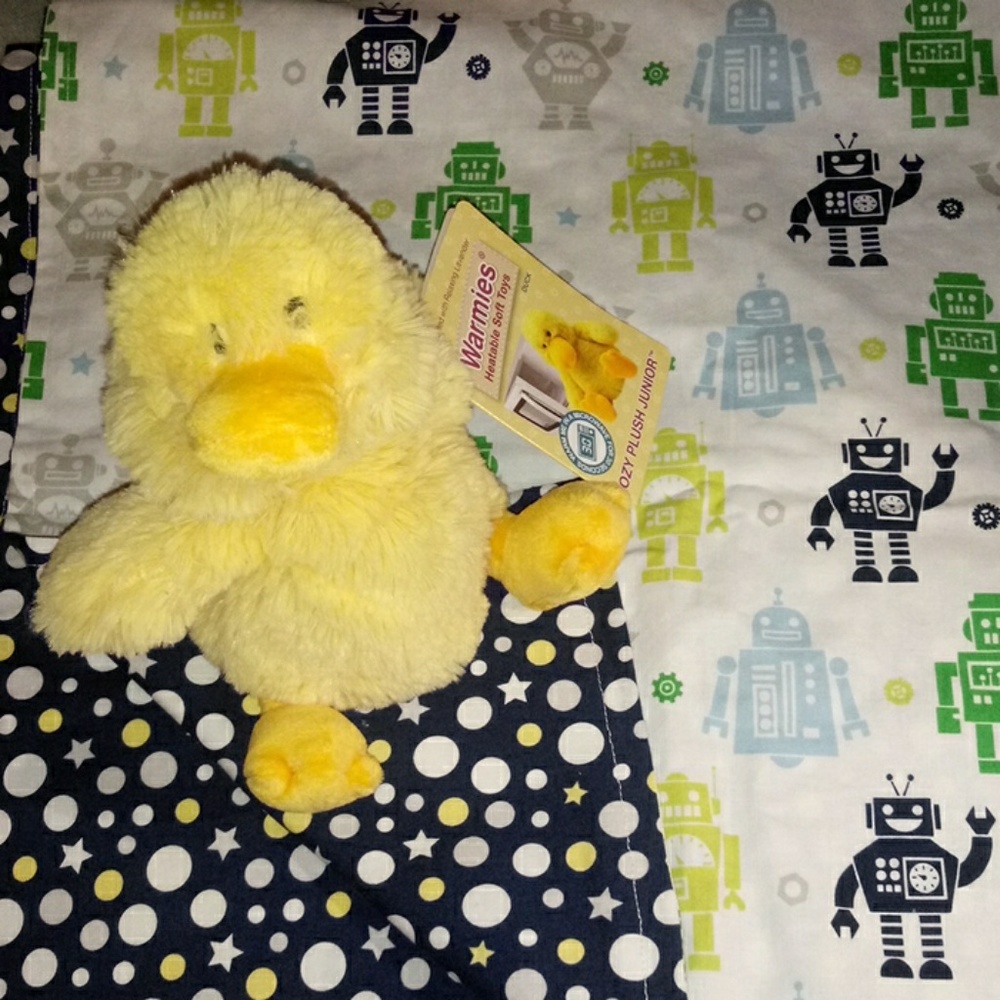 Space and Stars Robot Baby Blanket - Picture 3 of 6
